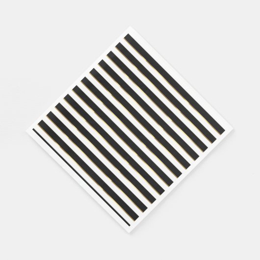 Serviette En Papier Elégant Grille Noir Blanc (Coin)