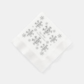 Serviette En Papier Élégant Gris Faux Silver Snowflakes Noël (Coin)