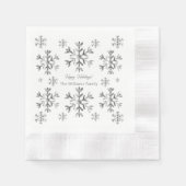 Serviette En Papier Élégant Gris Faux Silver Snowflakes Noël (Devant)