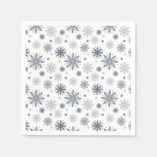 Serviette En Papier Élégant gris floral motif Noël
