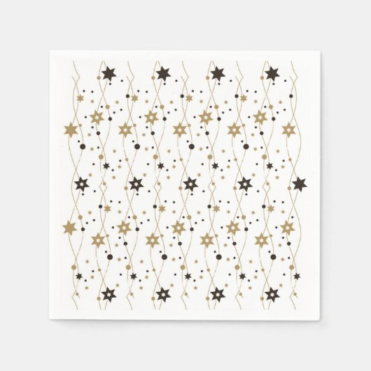 Serviette En Papier Élégant Hanoukka Stars (Devant)
