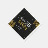 Serviette En Papier Elegant Happy 50th Birthday Gold Foliage Party (Coin)