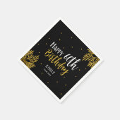 Serviette En Papier Elegant Happy 60th Birthday Gold Foliage Party (Coin)