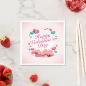 Serviette En Papier Élégant Heureuse Sainte-Valentin Coeurs bonbons Na (En situation)