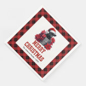 Serviette En Papier Elegant highland cow red black plaid Xmas napkins (Coin)