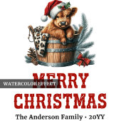 Serviette En Papier Elegant highland cow red black plaid Xmas napkins