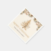Serviette En Papier Élégant hiver Gold Noël Arbre vacances (Coin)
