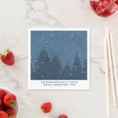 Serviette En Papier Élégant hiver Neige Arbres Entreprise Vacances (En situation)