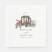 Serviette En Papier Élégant hiver Pins rustique Mariage de lanterne (Devant)