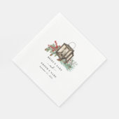 Serviette En Papier Élégant hiver Pins rustique Mariage de lanterne (Coin)