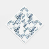Serviette En Papier Élégant hiver Woodland Snowy Fir Forest Noël (Coin)
