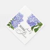Serviette En Papier Élégant Hydrangea Bleu Fleurie Shower de Mariée (Coin)