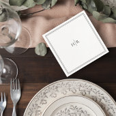 Serviette En Papier Elegant Initials Modern Wedding Napkin
