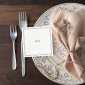 Serviette En Papier Elegant Initials Modern Wedding Napkin