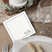 Serviette En Papier Elegant Initials Wedding Napkins