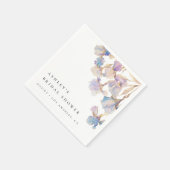 Serviette En Papier Élégant Iris Baby Shower (Coin)
