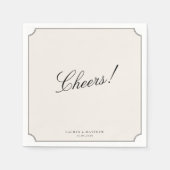 Serviette En Papier Elegant Ivory Double Frame Wedding Napkins (Devant)