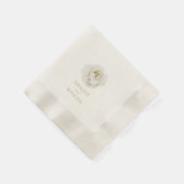Serviette En Papier Elegant Ivory Floral Wedding (Coin)