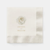 Serviette En Papier Elegant Ivory Floral Wedding (Devant)