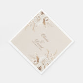 Serviette En Papier Elegant Ivory Rose Wedding Napkin (Coin)