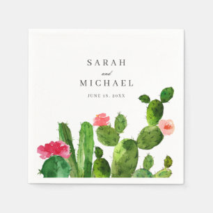 Serviette En Papier Elégant jardin de Cactus   Réception de mariage