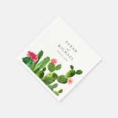 Serviette En Papier Elégant jardin de Cactus | Réception de mariage (Coin)