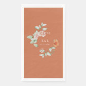 Serviette En Papier élégant jardin d'été monogramme floral mariage (Devant)