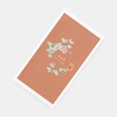 Serviette En Papier élégant jardin d'été monogramme floral mariage (Coin)
