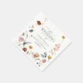 Serviette En Papier Elégant Jardin Fleurs Aquarelle Floral Mariage (Coin)