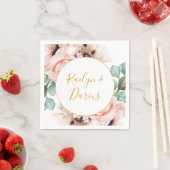 Serviette En Papier Elégant Jardin Floral Blush | Napkins Mariage (En situation)