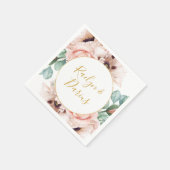 Serviette En Papier Elégant Jardin Floral Blush | Napkins Mariage (Coin)