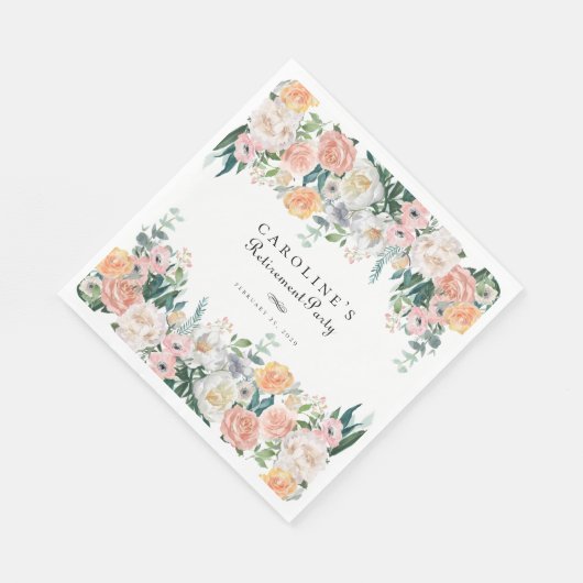 Serviette En Papier Elégant Jardin Floral verdure Partie de retraite (Coin)