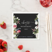 Serviette En Papier Elégant Jardin Noir Retire Floral (En situation)