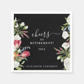 Serviette En Papier Elégant Jardin Noir Retire Floral (Devant)