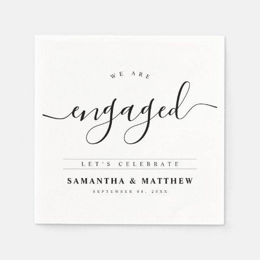 Serviette En Papier Élégant jeu d'engagement de script (Devant)