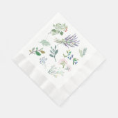 Serviette En Papier Élégant joli feuillage simple plantes herbes (Coin)