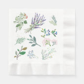 Serviette En Papier Élégant joli feuillage simple plantes herbes (Devant)