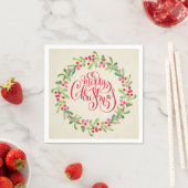Serviette En Papier Élégant Joyeux Noël (En situation)