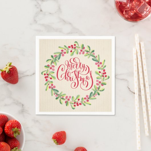 Serviette En Papier Élégant Joyeux Noël (En situation)