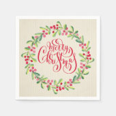 Serviette En Papier Élégant Joyeux Noël (Devant)