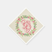 Serviette En Papier Élégant Joyeux Noël (Coin)