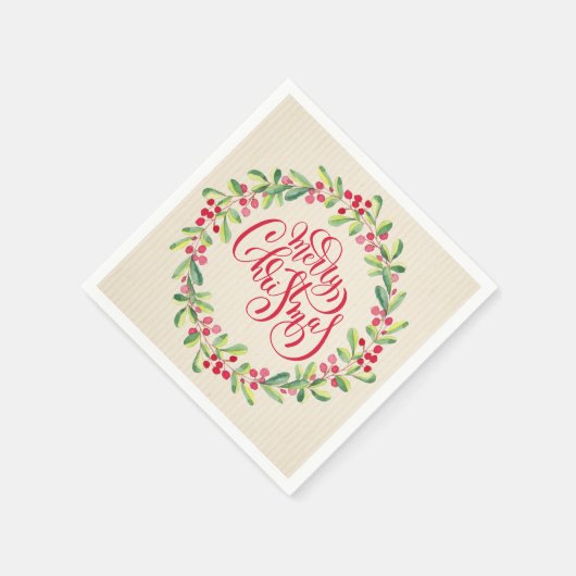 Serviette En Papier Élégant Joyeux Noël (Coin)