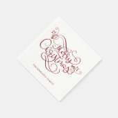 Serviette En Papier Élégant Joyeux Noël Fancy Script Rouge (Coin)