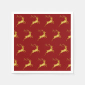 Serviette En Papier Élégant Joyeux Noël Gold rennes xmas festifs (Devant)