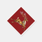 Serviette En Papier Élégant Joyeux Noël Gold rennes xmas festifs (Coin)