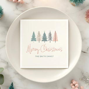 Serviette En Papier Élégant Joyeux Noël Moderne