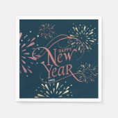 Serviette En Papier Elégant Joyeux Nouvel An Gold Foil (Devant)