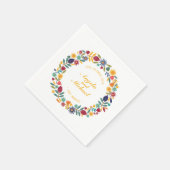 Serviette En Papier Élégant Juste Marié Floral Mariage | Napkin (Coin)