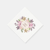 Serviette En Papier Élégant Juste Marié Floral Mariage | Napkin (Coin)