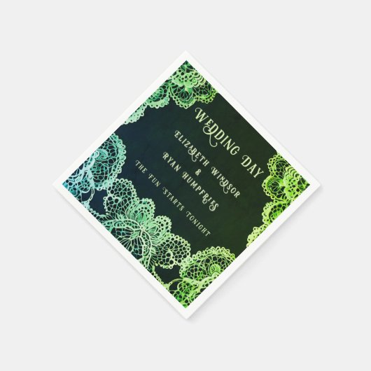 Serviette En Papier Elegant Lace" Collection Faire-part de mariage (Coin)